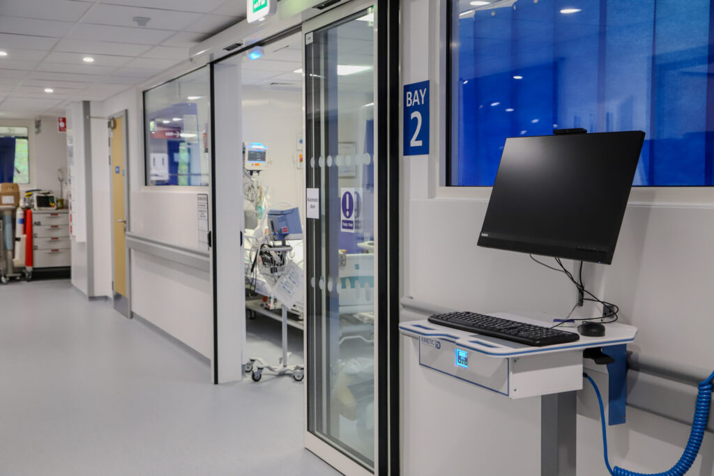 A hospital corridor on the newly refurbished Ruby Ward